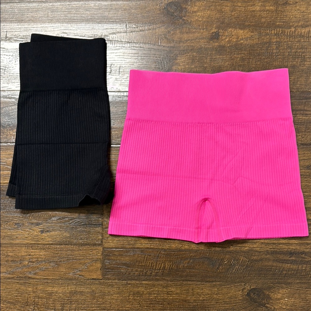 Women's Bike Shorts - Black and Pink 2 pieces - Picture 2 of 5